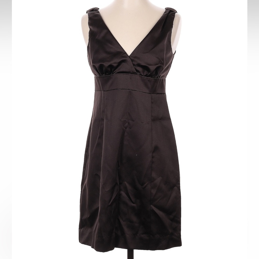 Vintage Nicole Miller New York Y2K Classic Chocolate Brown Satin Dress Size 2 XS